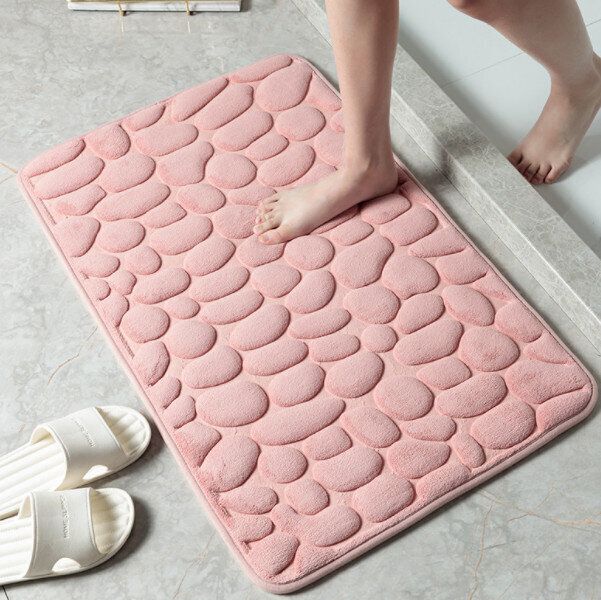 防滑速乾地墊（粉色  50*80CM）【無紡布防滑底】