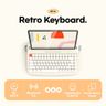 Retro Mini Bluetooth Keyboard B303│86 Keys│Typewriter Keyboard│ipad keyboard│Ivory - Parallel Import