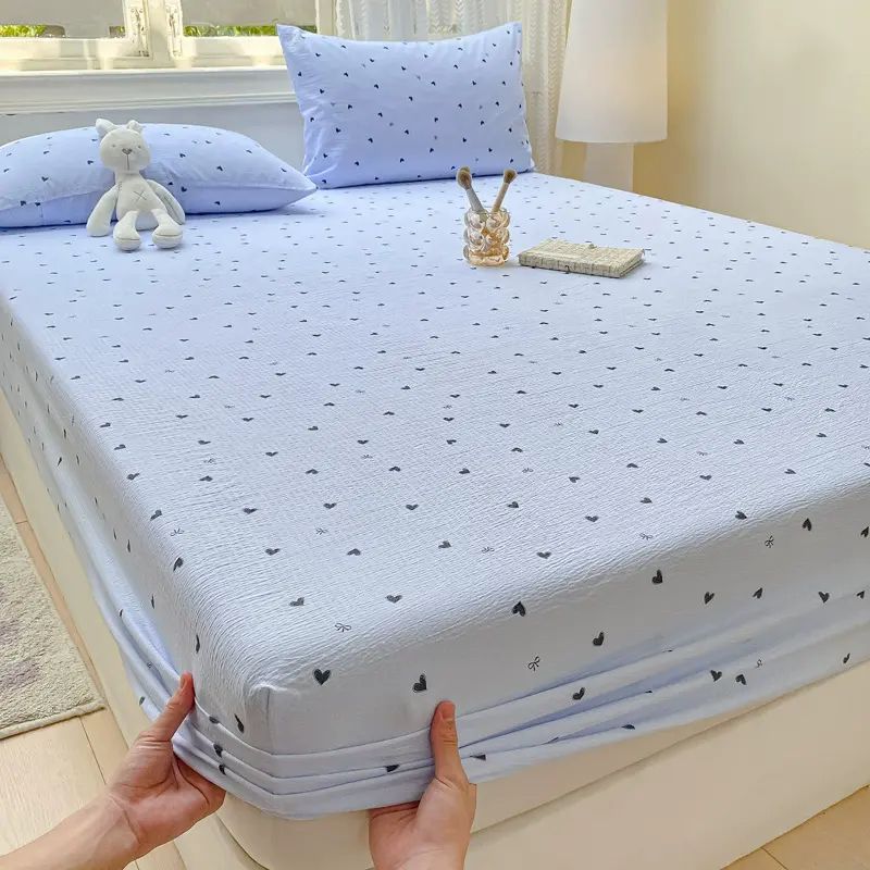 水洗棉ins风床单双层纱床笠单件2025新款夏季床罩亲肤床垫保护套平行进口