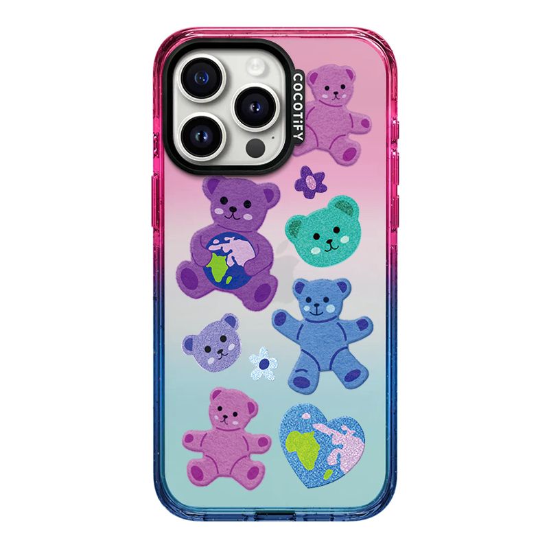 cocotify可爱卡通创意亚克力手机壳适用于16proMax16pro15promax14ProMax手机壳-地球小熊棉花糖 iPhone 12 Pro