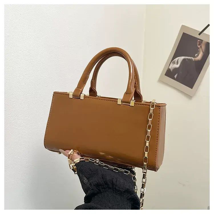 女包新款绛红色小方包质感高级单肩斜挎手提包