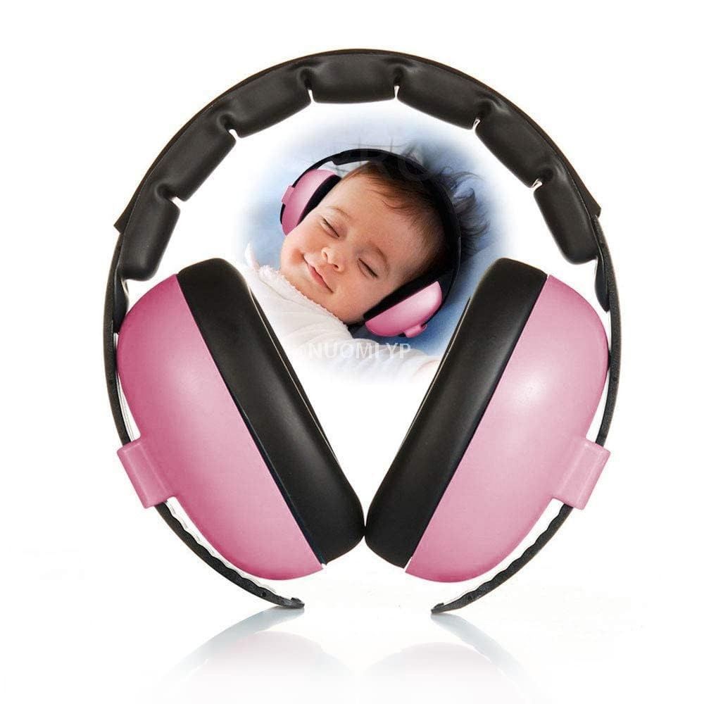 BAYLOVE儿童抗噪耳机，阻隔声音耳机，婴儿听觉保护，降噪25分贝，旅行睡眠用耳机，长度可调(粉红色)