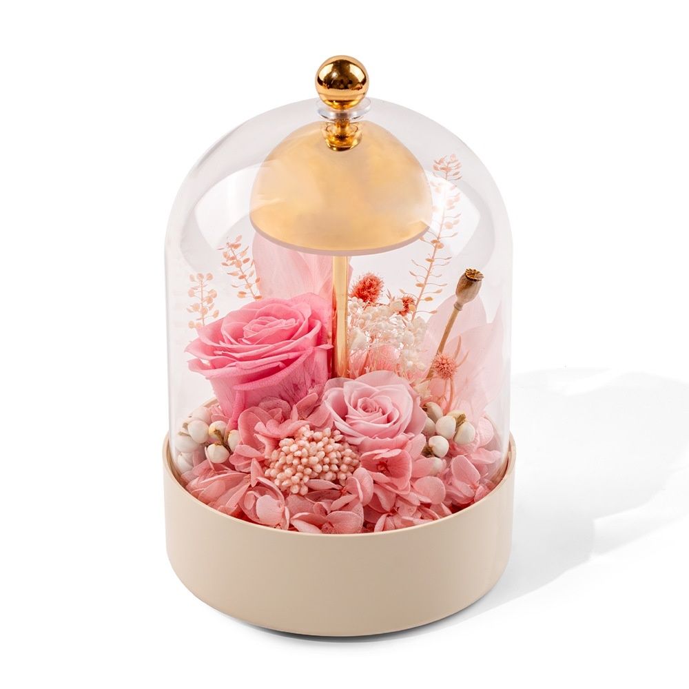 永生花台灯   床头摆件灯   小夜灯   卧室温馨摆设   高级感生日礼物-粉色