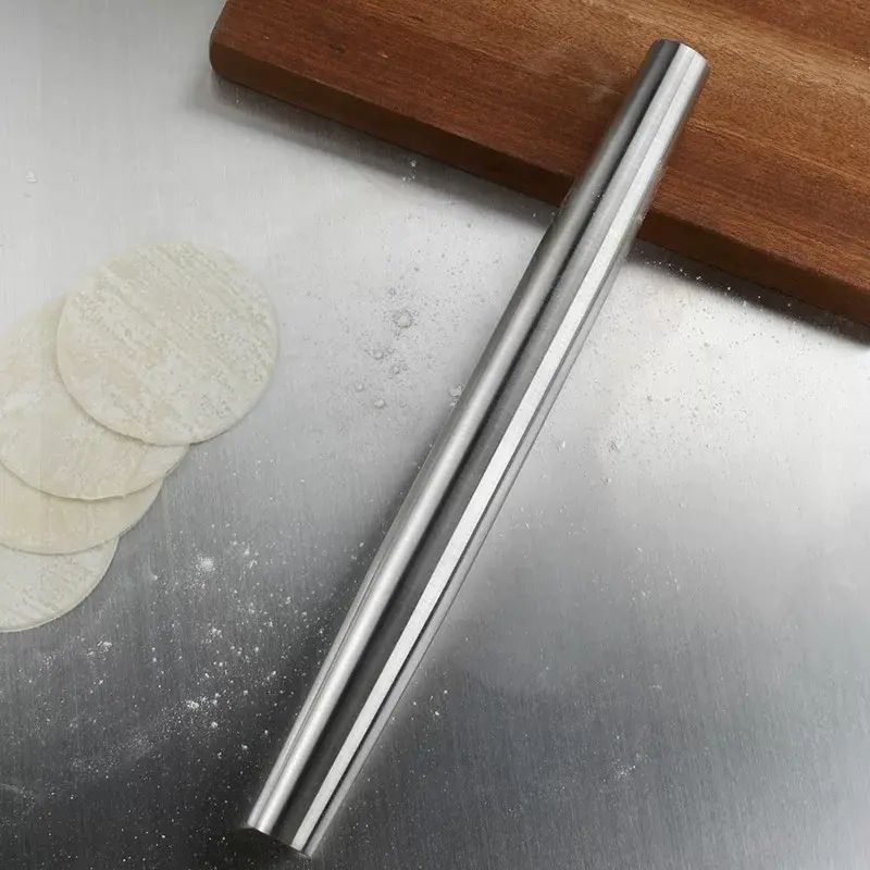 304 Stainless Steel Rolling Pin Baking Pastry Dough Roller
