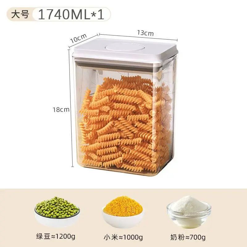 這款按壓式密封罐是家居收納好幫手 食品級材質安全無憂 用來裝奶粉香料等超合適 獨特按壓設計密封嚴實 防潮防蟲效果一流 有效延長食物保鮮期 透明罐身一目了然 方便查找拿取 規格多樣