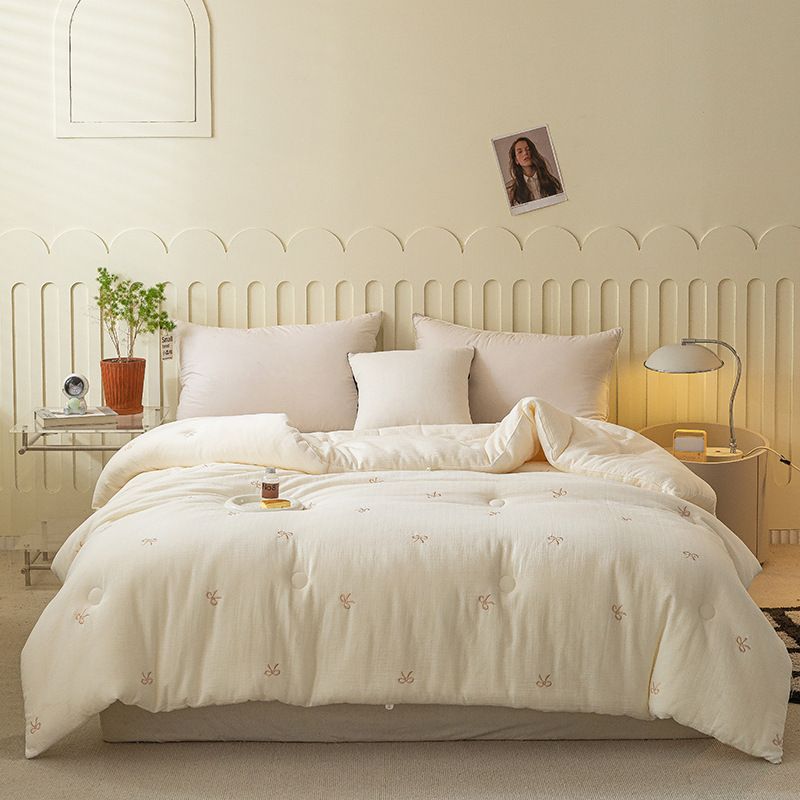 冬被|大豆纤维被子|加厚保暖|单双人春秋被|儿童棉被芯|蝴蝶结刺绣 220 × 240CM 6.6 pounds