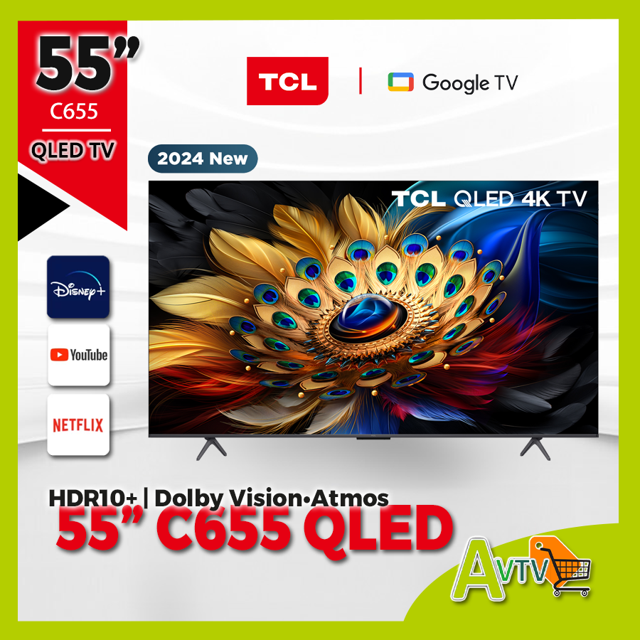 TCL 55" 55C655/c61b 4K QLED TV (送 藍牙耳筒,8K HDMI,掛牆架) 4K高清智能電視 C655 (2024)