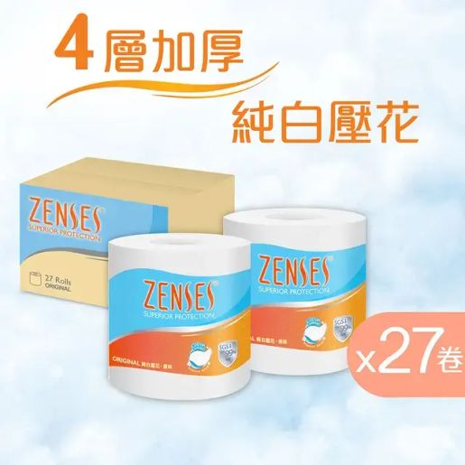 倩絲| [原箱27卷] 4層純白壓花卷紙單卷(原味) (新舊包裝隨機發送