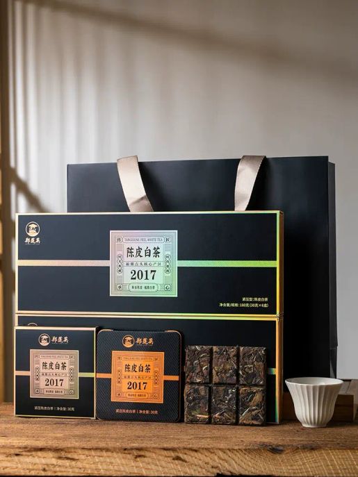 陳皮白茶 2017 內地直送| 郑莲英茶叶陈皮白茶2017年贡眉新会陈皮福鼎老白茶小方片送礼