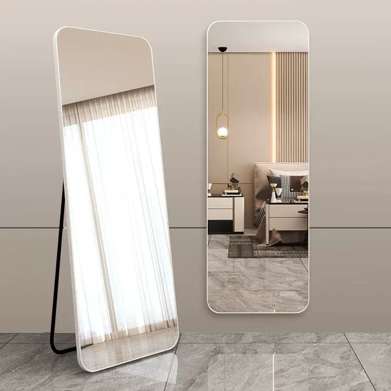 轻奢拱形钢化玻璃镜铝合金高级挂墙试衣镜全身镜落地镜防爆穿衣镜