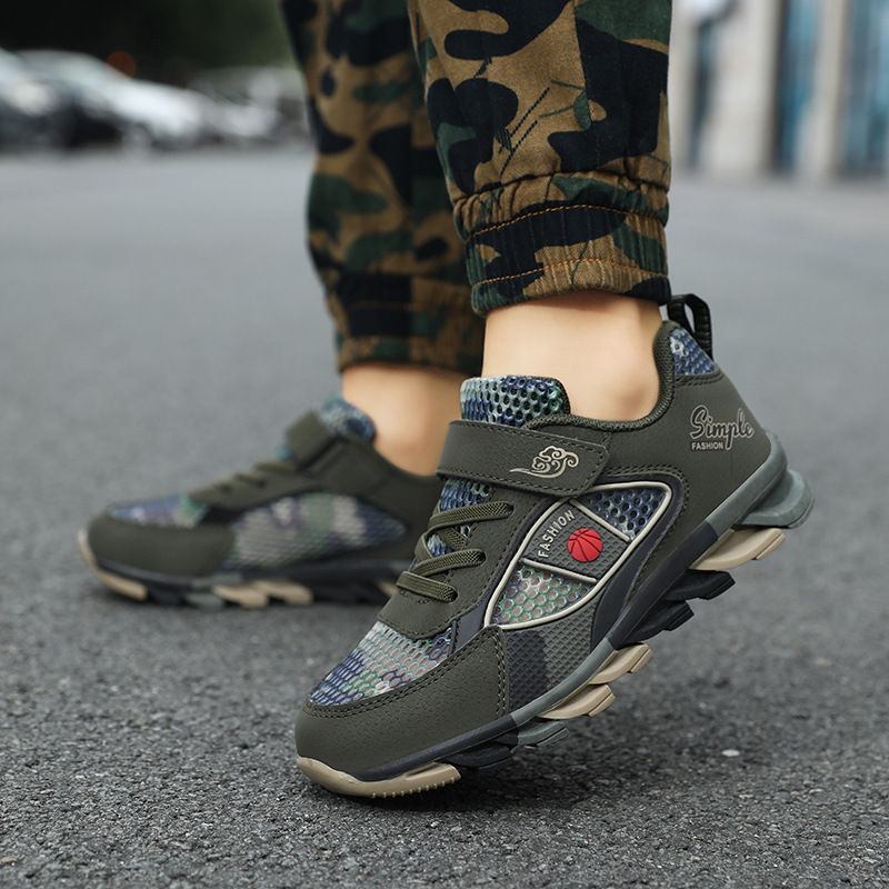 夏季新款大中童兒童迷彩鞋訓練鞋校園輕便學生鞋男童運動鞋