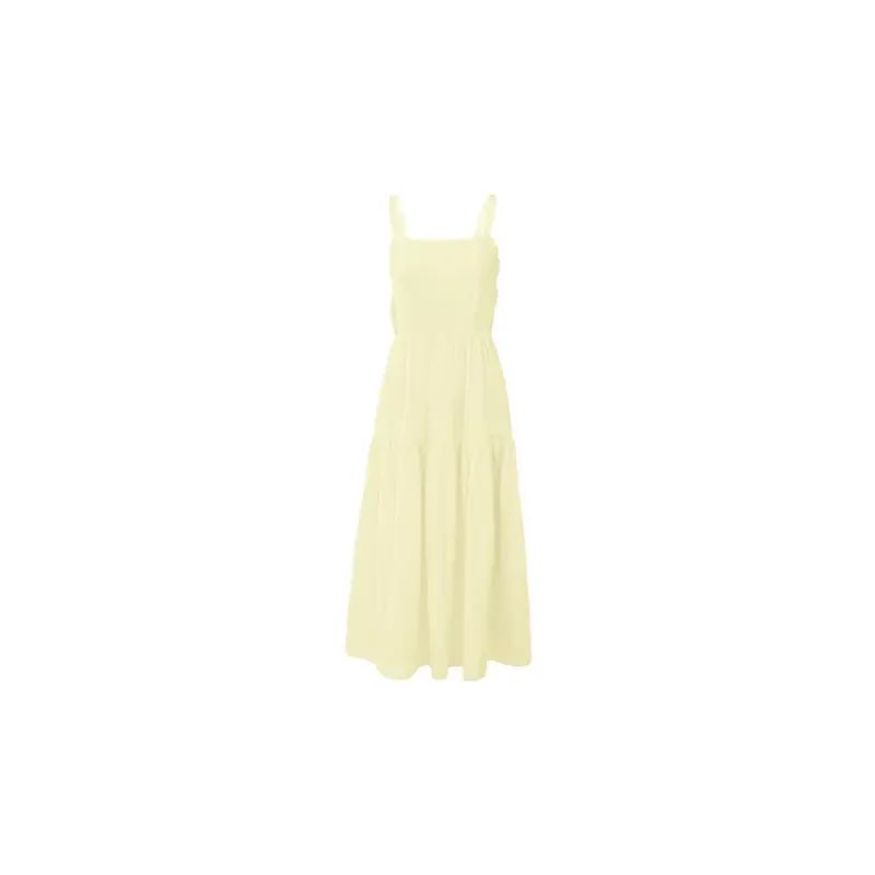 Beach Vacation Style Strappy Dress Summer New Milky Texture French High End Long Skirt Slimming Wai