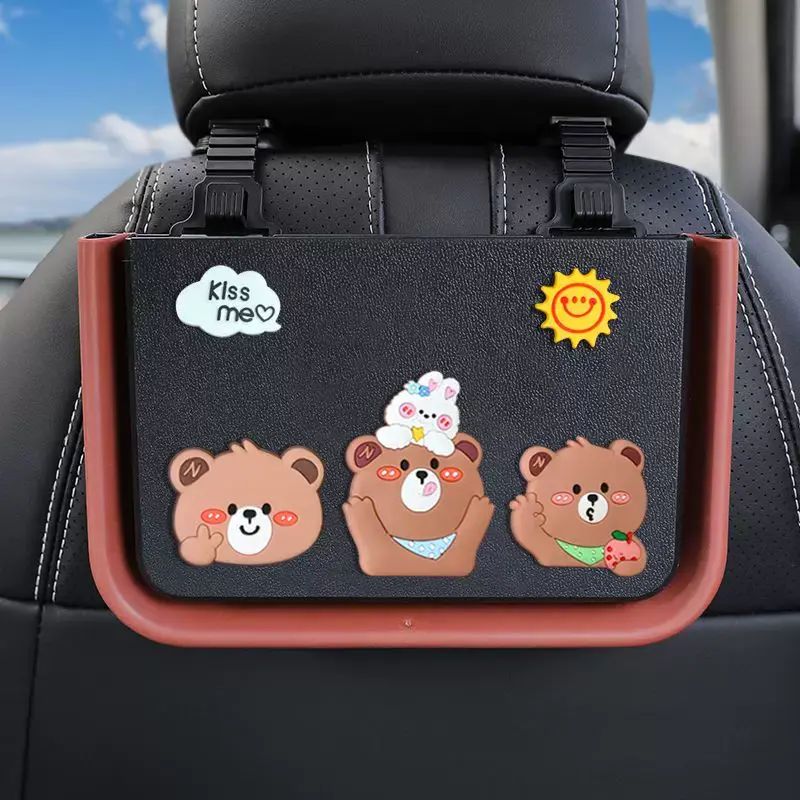 Car trash can, rear multi-functional foldable, telescopic, hanging female cartoon internet celebrit