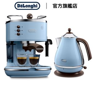 【套裝優惠】意式早餐復古系列 半自動咖啡機ECOV311.AZ + 電水壺KBOV2001.AZ(海洋藍)