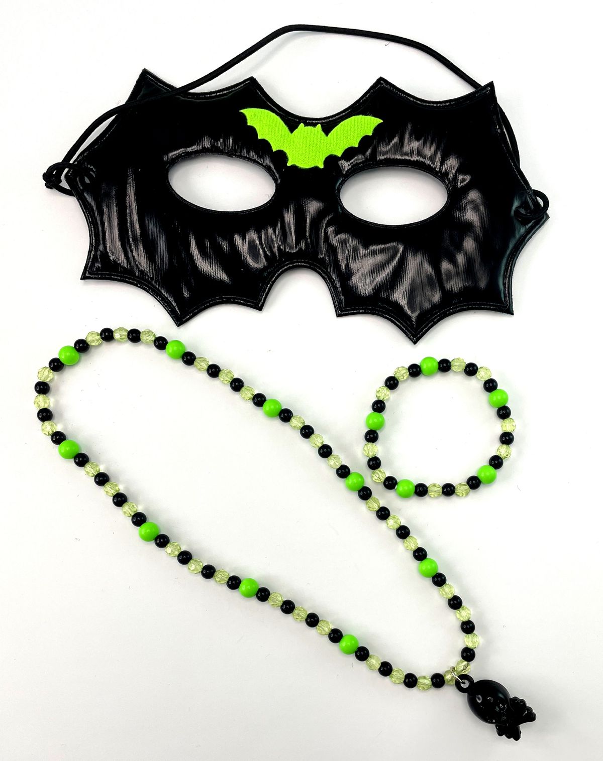 Halloween Beaded Necklace, Bracelet & Eye Mask Party 3pcs Set (10C080-14) (Holiday specials)