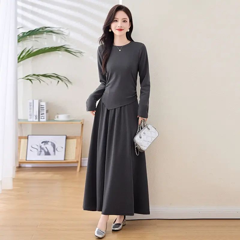 時尚休閒套裝秋季新品女裝韓版長袖外套半身裙兩件套裙子