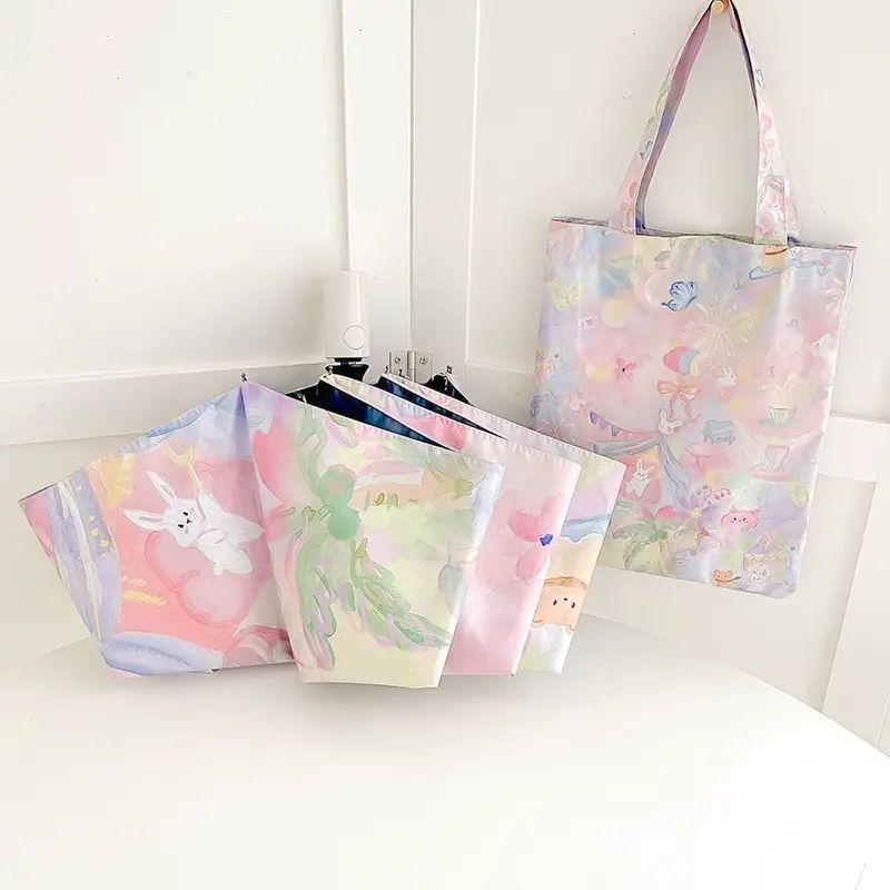 夢境晴雨傘兩用太陽傘高顏值防曬防全自動折疊女學生遮陽傘