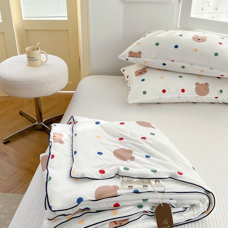 米洛熊 冷氣被|針織棉夏被|大豆纖維夏凉被|可機洗夏季被|夏季空調被|夏季薄被子|150*200cm（LCA186）