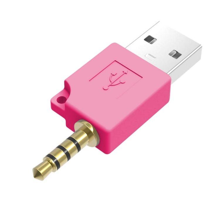 For iPod shuffle 3rd / 2nd USB Data Dock Charger Adapter, Length: 4.6cm (Magenta)