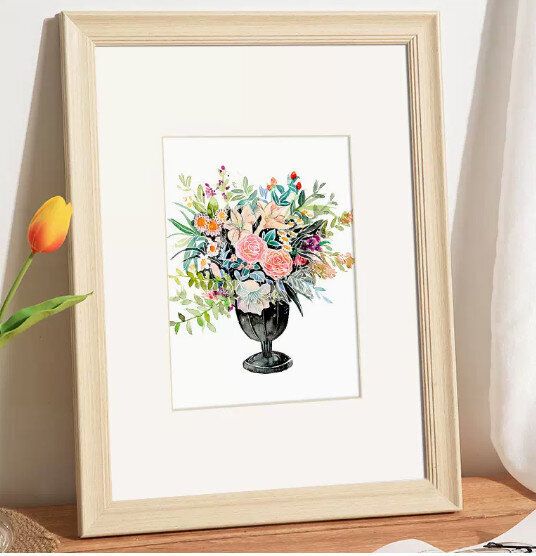 北歐小清新相框【945-橡木白】尺寸【11寸【可放尺寸30.2*20.3cm】擺桌+掛牆】【不含畫芯】