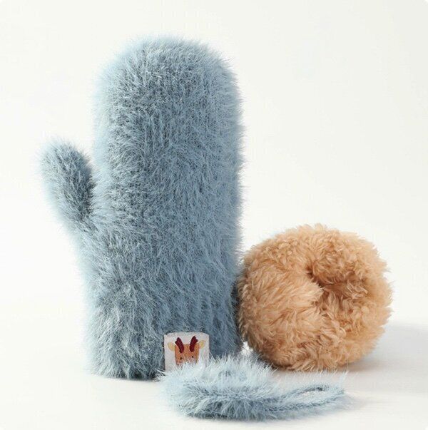 加厚防風連指保暖手套(建議1-4歲  DR25 ；藍色)