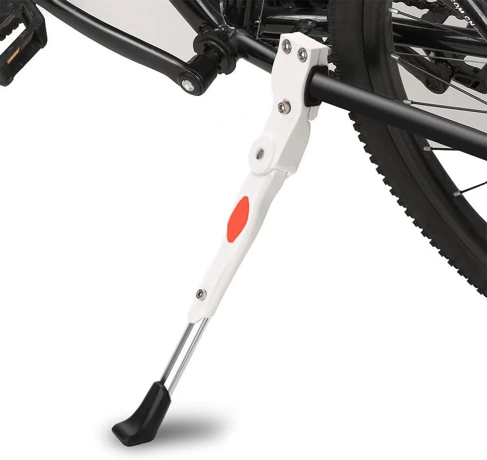 自行车支架 - 侧支架长度可调相容 20"-27" 中心支架通用单脚支架，可调节高度的自行车支撑架，铝制后侧自行车支撑架，适用于自行车、公路自行车、山地自行车。