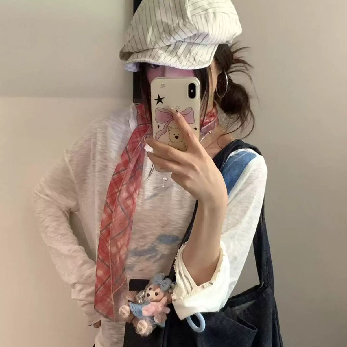 韓系高階感長款波點絲巾女系脖百搭絲帶小眾復古薄款頸巾飄帶裝飾