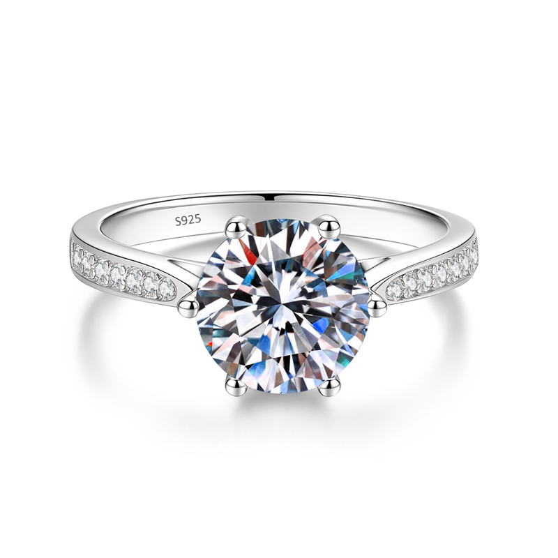 1CT French Style S925 Silver Moissanite Wedding Ring