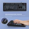 KOPJIPPOM Large Print Backlit Keyboard, Quiet USB Wired Computer Keyboard, Full Size Keyboard with W