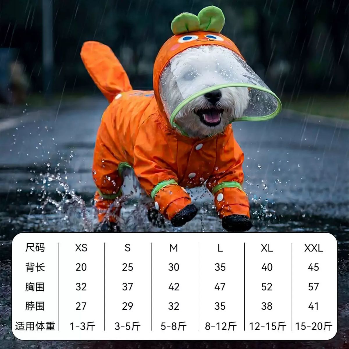 狗狗雨褸四腳防水全包可拆卸包腳小型犬遛狗防髒寵物衫