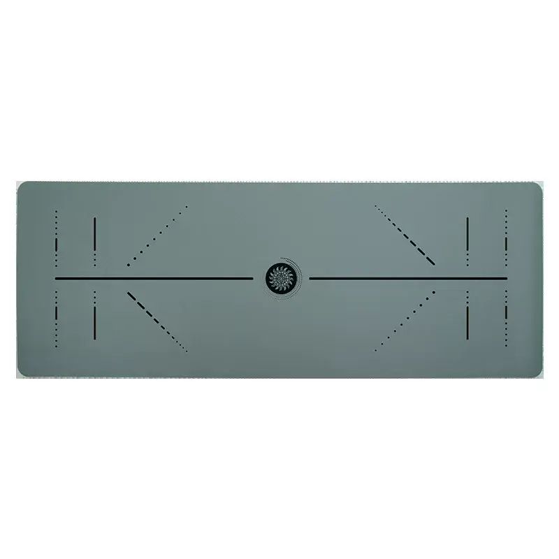 PU Natural Rubber Carved Yoga Mat for Beginners with Alignment Lines, Non-slip Thick Premium Mat