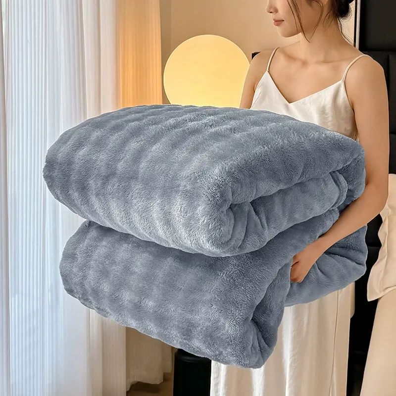 爆款泡泡绒毛毯加厚法兰绒珊瑚绒毯子办公室午睡毯单人空调