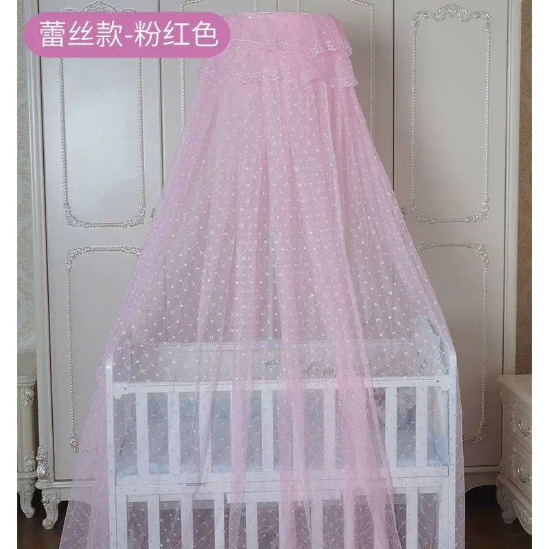 公主风新生儿防虫落地蚊帐婴儿床罩带支架夹式全罩高密度宫庭防蚊