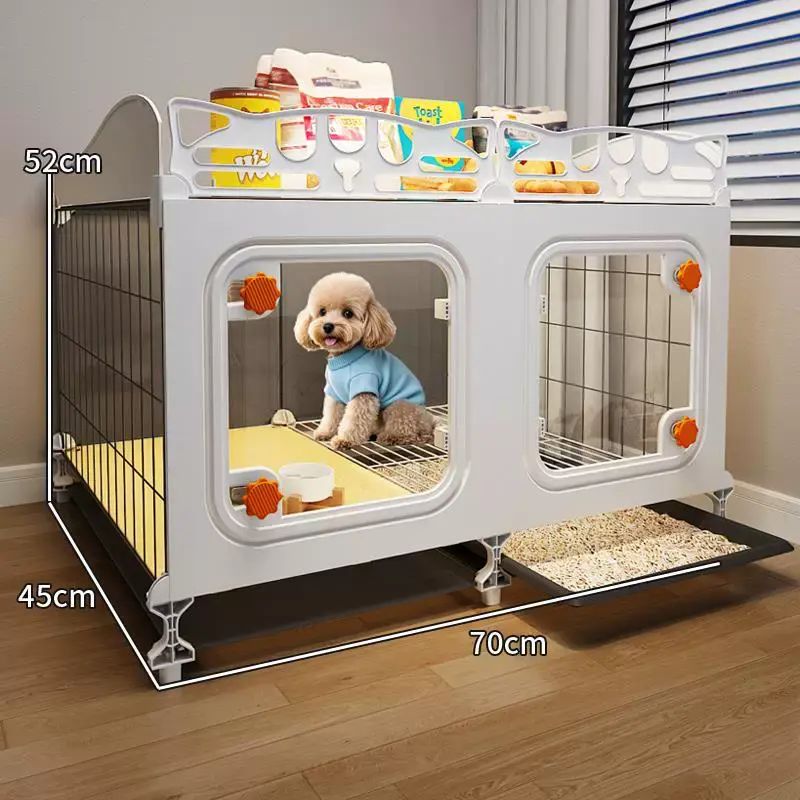 狗笼子小型犬带厕所分离一室一卫狗窝家用室内狗笼泰迪博美宠物笼