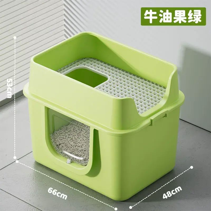 Extra large fully enclosed cat litter box with odor control and anti-splash