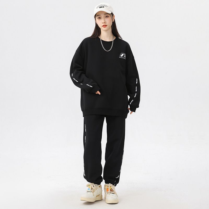 优质卫衣套装男士秋季宽松休闲运动长袖两件套春秋情侣装一套搭配