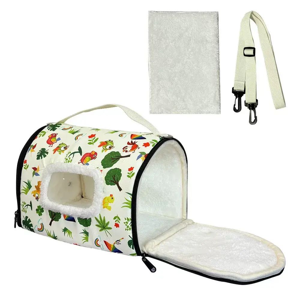 鹦鹉加绒外出包鸟用便携外带笼虎皮牡丹玄凤雏户外加厚保暖窝鸟笼