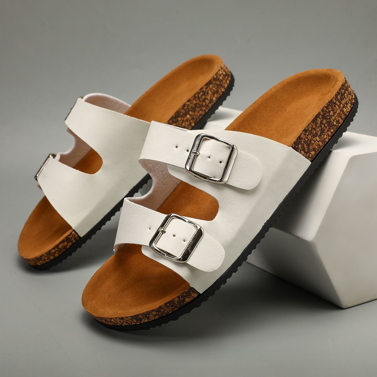 涼拖鞋男女款勃肯鞋夏季外穿軟木拖鞋厚底沙灘涼鞋涼拖男slip