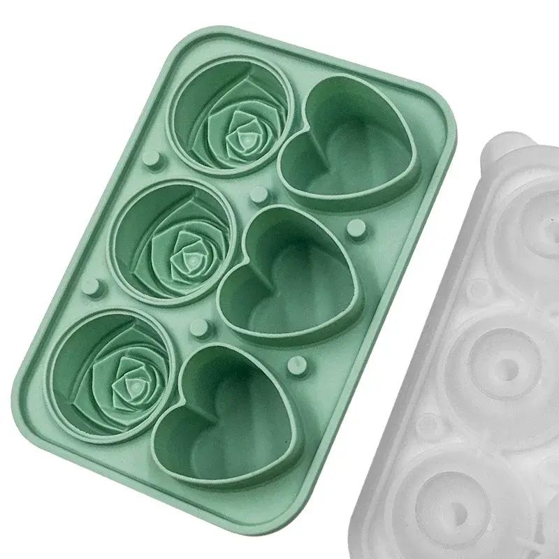 玫瑰冰球模具凍威士忌玫瑰愛心組合冰格食品級矽膠家用冰塊模具