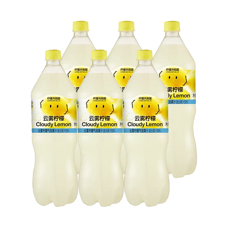 檸檬共和國雲霧檸檬1.25L*6瓶氣泡飲料解膩汽水果汁夏日清爽飲料解暑飲品平行進口