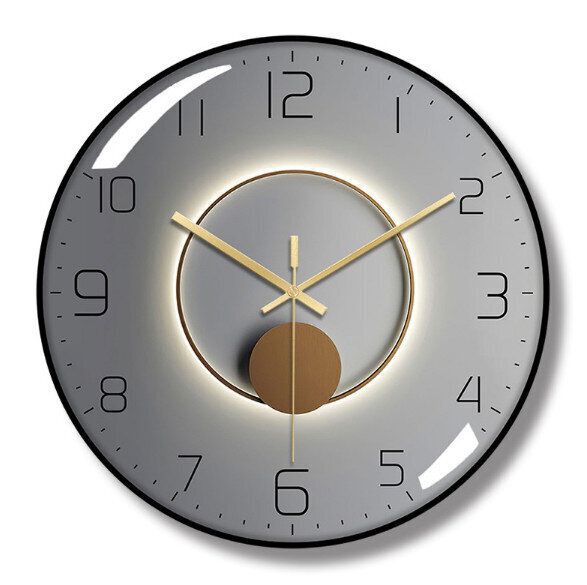 12寸時尚靜音石英掛鐘(黑框B款）【尺寸：30*5*30cm】