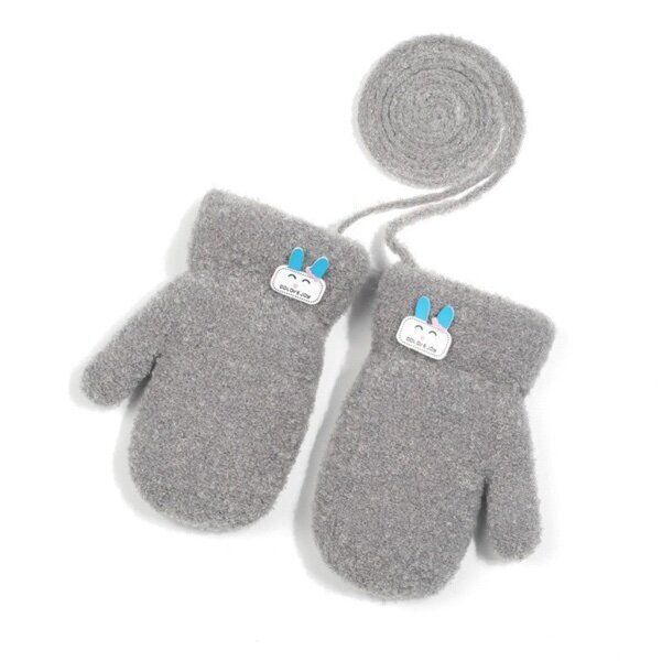 加厚防風連指保暖手套(建議1-4歲  DR44 ；灰色)