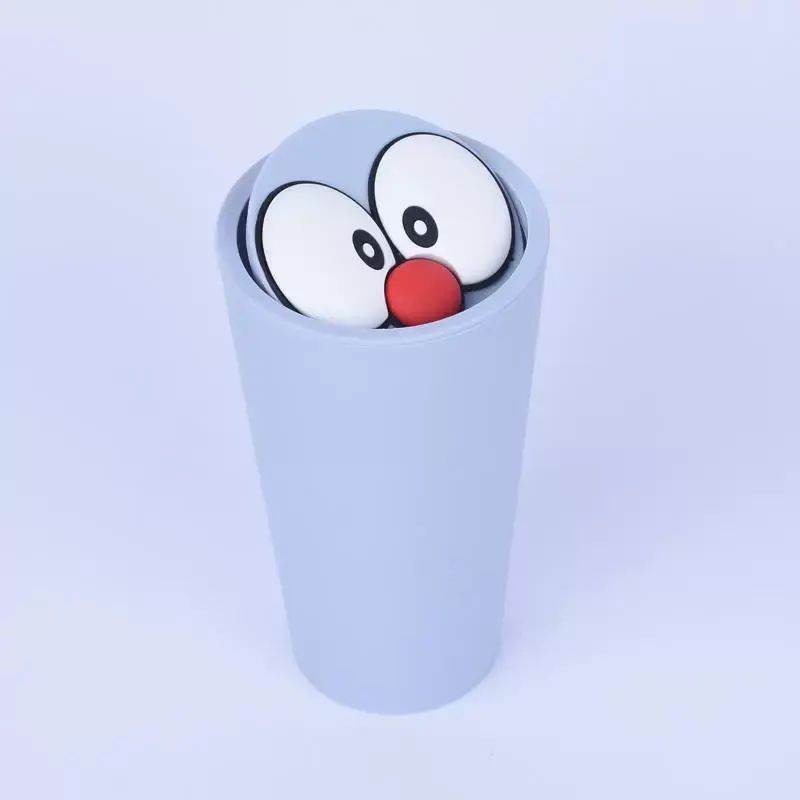 Mini car trash can automotive simple cute cartoon container with lid car trash can front r
