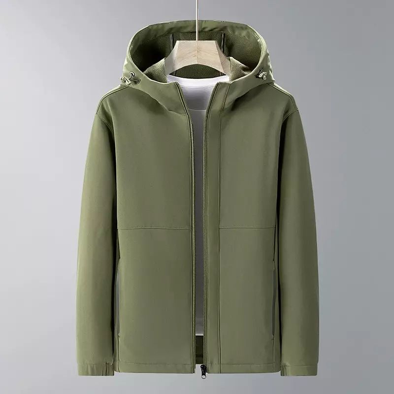 中青年户外软壳衣男春秋款工装防风立领帽夹克防泼水透湿透气外套
