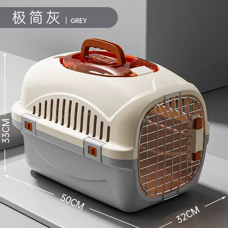 Luggage Pet Airline Cage National Aviation Chequeed Portable Breathable Anti-stress Car