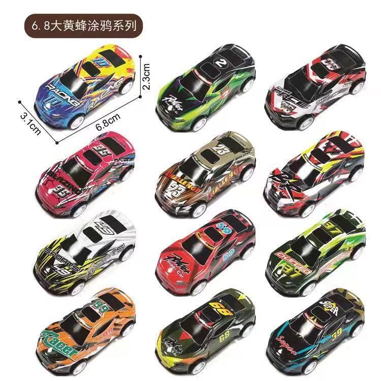 香港玩具車仔合金模型迷你回力車兒童禮物- 6.8大黃蜂塗鴉系列 均碼