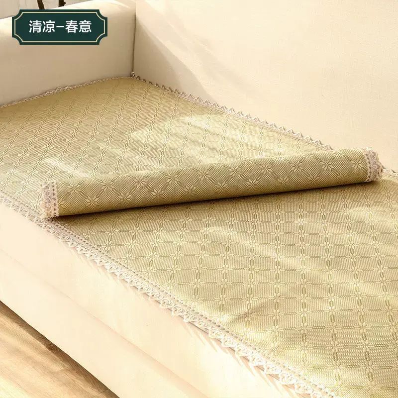 沙發墊夏季涼蓆涼墊簡約冰絲藤竹蓆子夏天款四季通用套罩坐墊