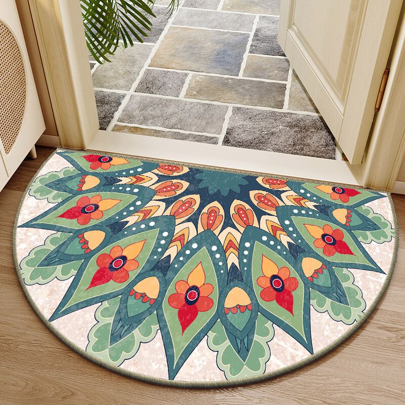 波西米亚半圆地毯家用复古入户门垫客厅茶几地垫异域风情玄关脚垫-SJR—民族风半圆—7 50*80cm