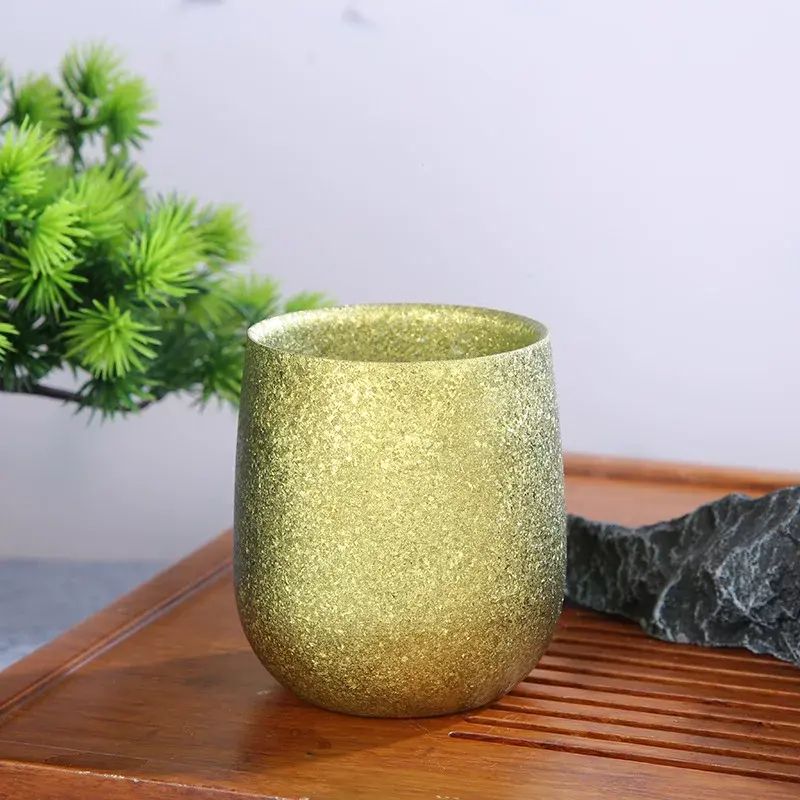 新款鈦杯雙層蛋殼杯大肚雞蛋杯家用隔熱輕奢啤酒杯U型杯純鈦水杯