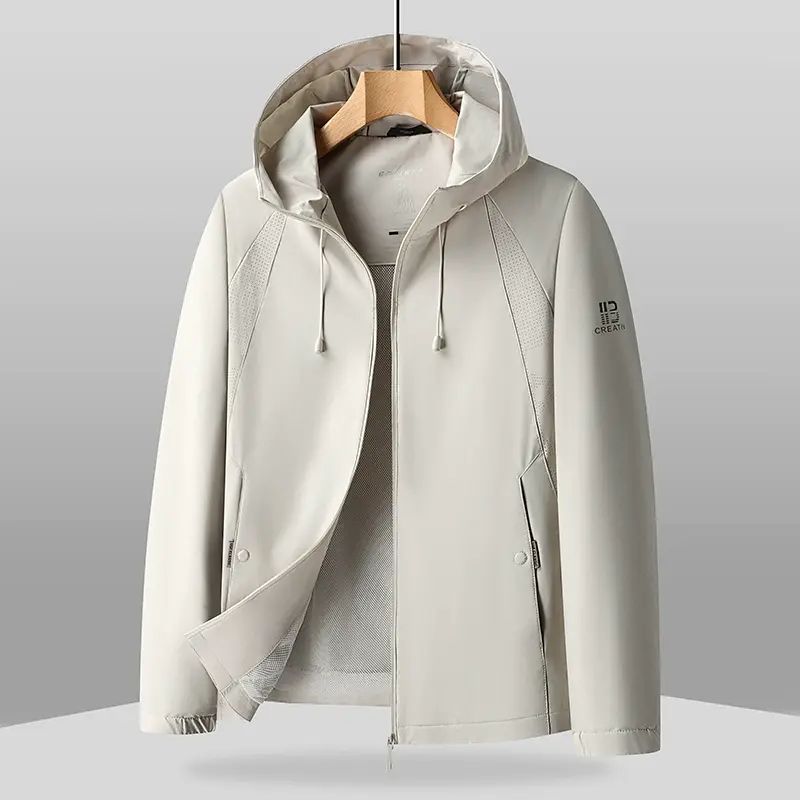 纯色秋男上衣夹克外套休闲简约连帽